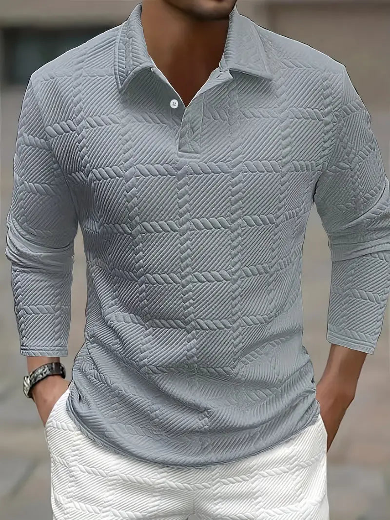 Camisa De Manga Larga Con Cierre De Botones Para Hombres | Ideal Para Uso Diario Y Ocasiones Formales