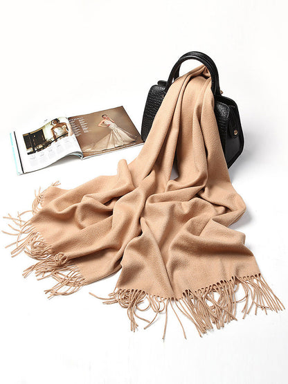 Bufanda de Formato Grande con Flecos para Mujer | Ideal para Otoño e Invierno