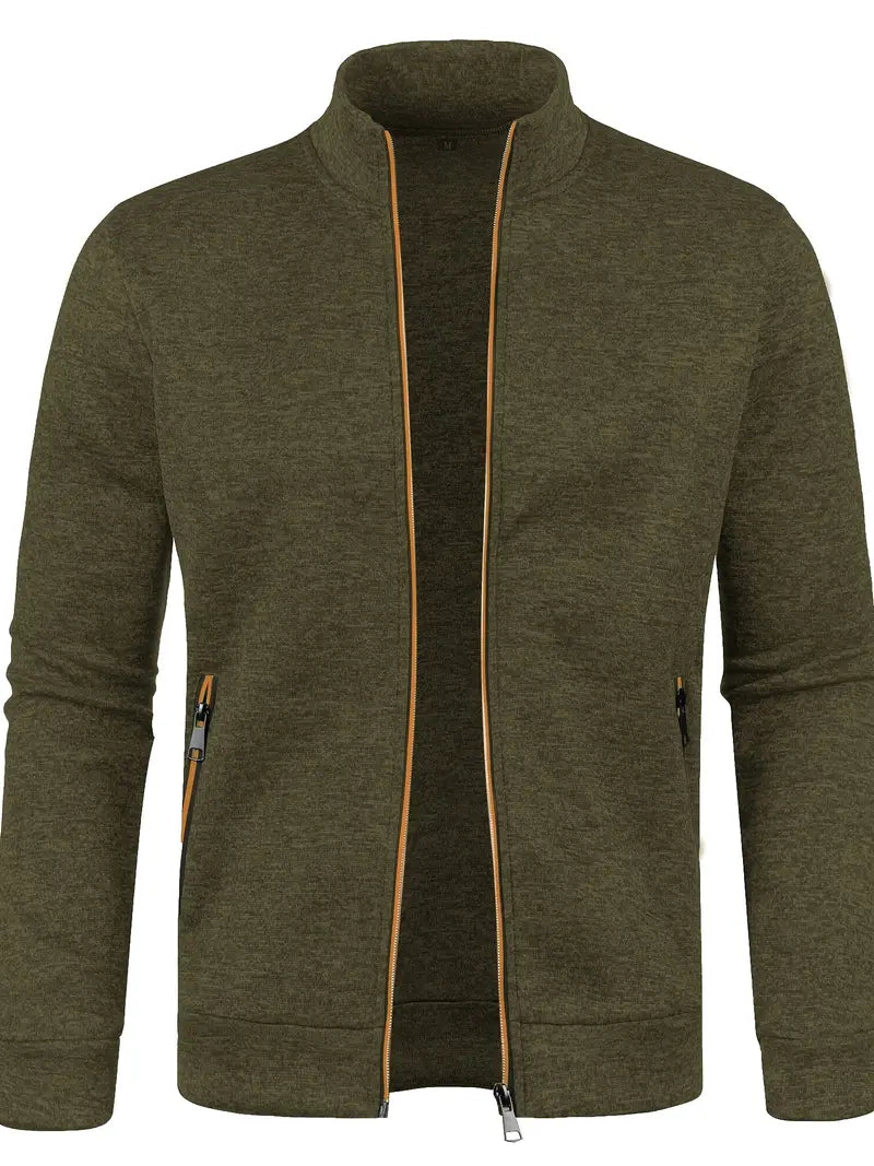 Chaqueta con Cierre de Cremallera y Cuello Alto para Hombre | Ideal para Actividades Deportivas