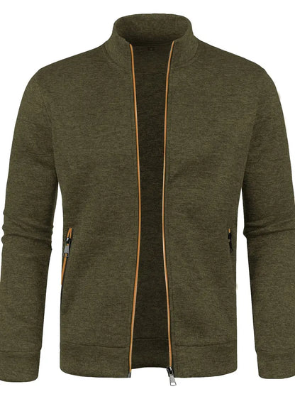 Chaqueta con Cierre de Cremallera y Cuello Alto para Hombre | Ideal para Actividades Deportivas