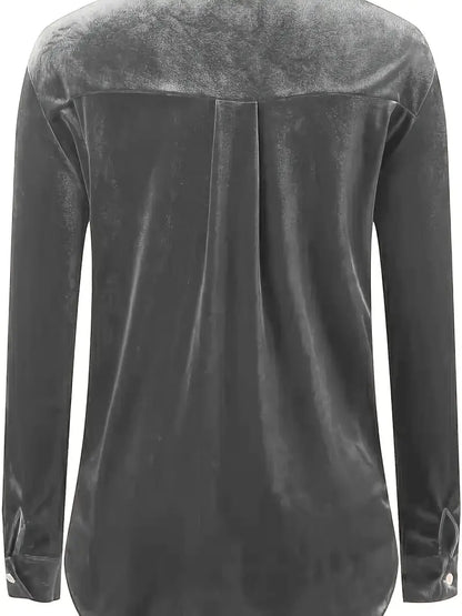 Camisa De Corte Relajado Con Cuello Clásico Para Mujer | Ideal Para Uso Diario