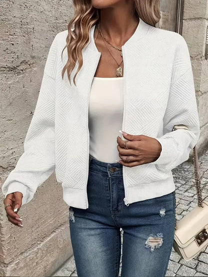 Chaqueta Con Cremallera Frontal Y Corte Holgado Para Mujer | Ideal Para Uso Diario O Entretiempo