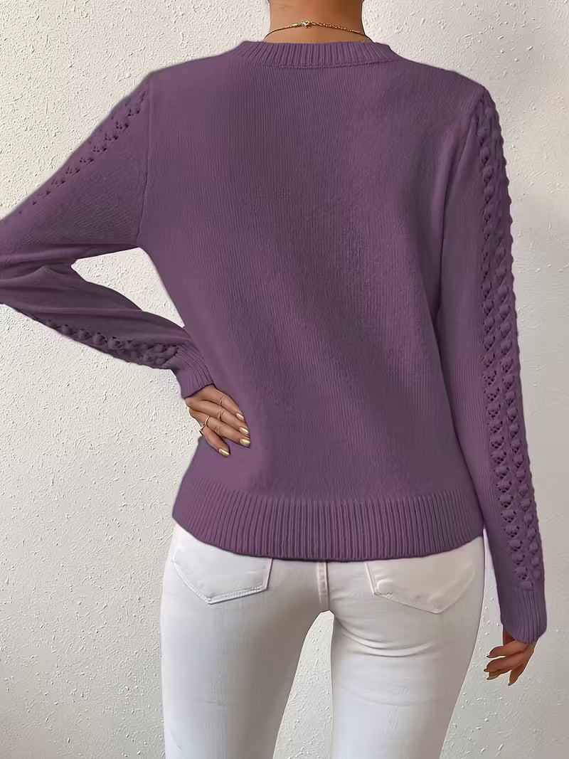 Jersey De Manga Larga Con Detalles De Encaje Para Mujer | Ideal Para Uso Diario Y Superposición