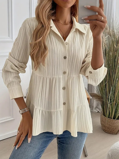 Camisa Con Cierre De Botones Y Corte Fluido Para Mujer | Ideal Para Oficina Y Uso Diario