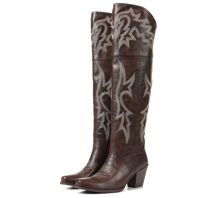Botas Altas Sobre La Rodilla Con Tacón Para Mujer | Ideal Para Uso Diario
