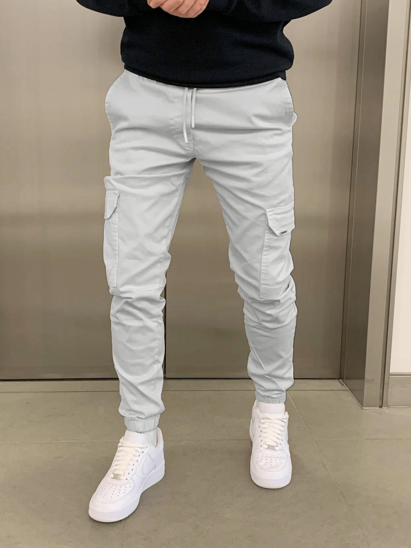 Pantalón Jogger Cargo con Corte Entallado y Cintura Elástica para Hombre | Ideal para Uso Diario