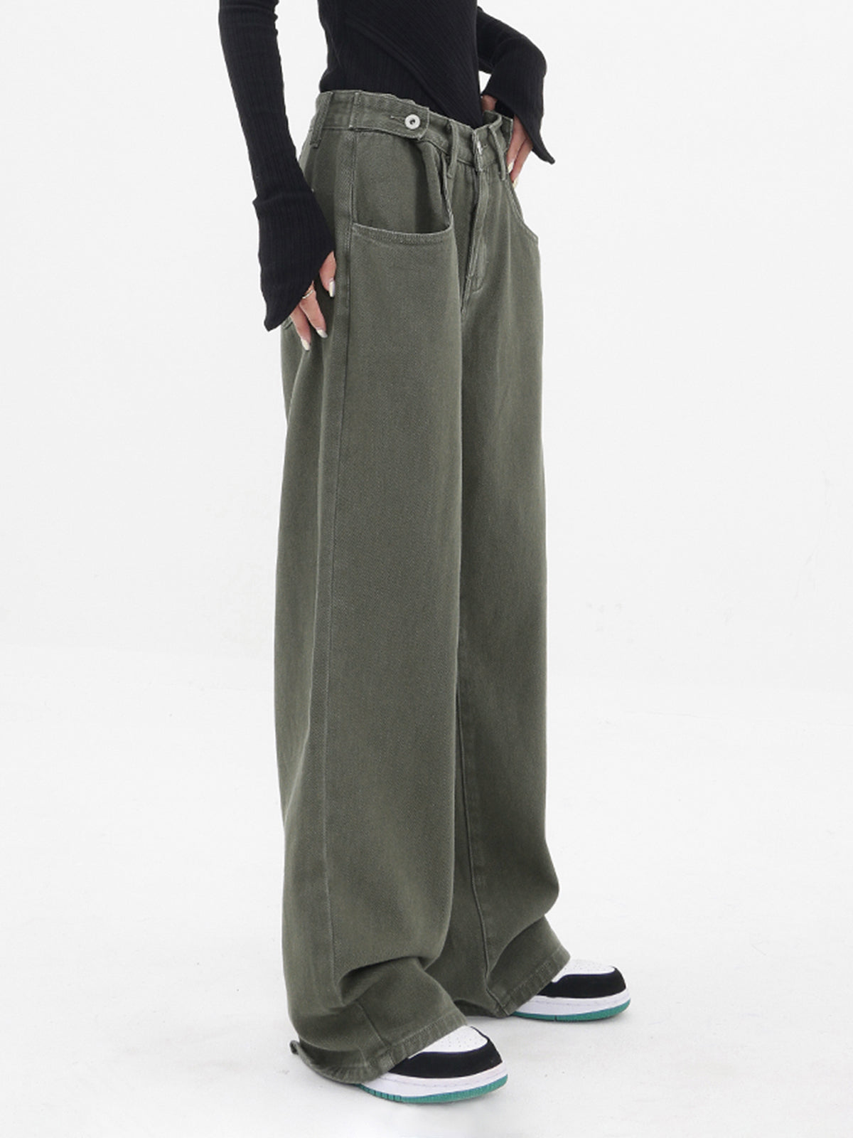 Pantalón Oversize con Piernas Anchas y Talle Alto para Mujer | Ideal para Uso Diario o Salidas Informales