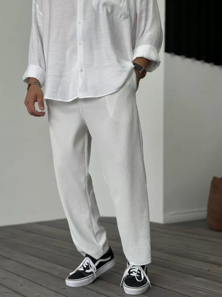Pantalón Para Hombre Con Corte Ajustado Y Cierre De Botón Y Cremallera | Ideal Para Uso Diario Y Contextos Variados