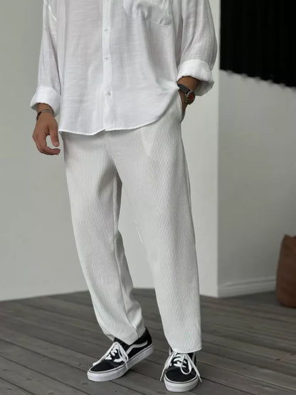 Pantalón Para Hombre Con Corte Ajustado Y Cierre De Botón Y Cremallera | Ideal Para Uso Diario Y Contextos Variados