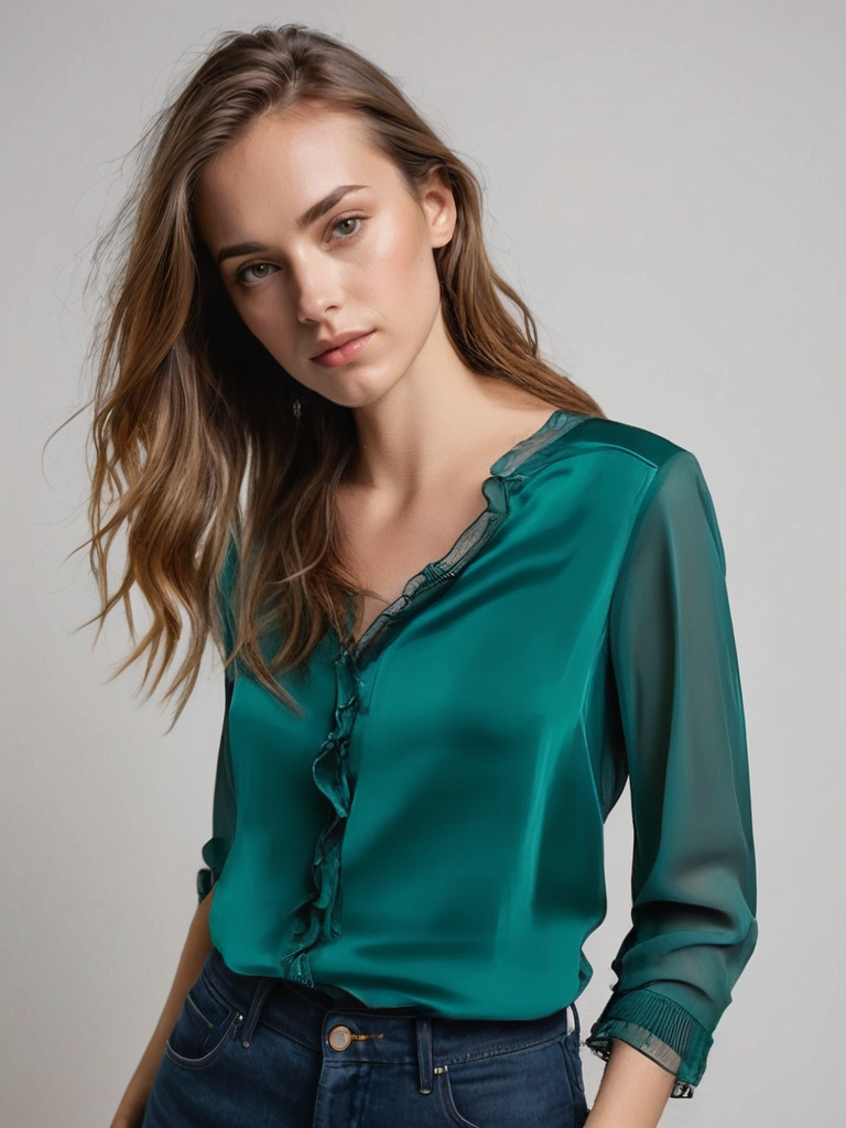 Blusa Con Volantes Y Mangas Largas Para Mujer | Ideal Para Uso Diario Y Eventos