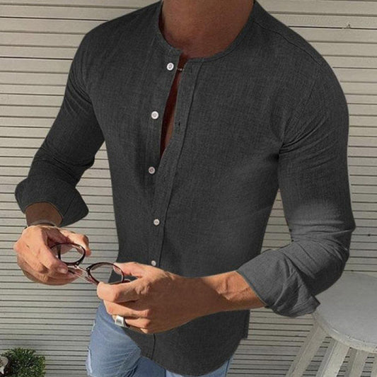 Camisa De Manga Larga Con Cuello Clásico Para Hombres | Ideal Para Uso Diario Y Ocasiones Formales