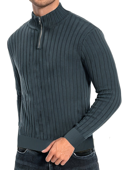 Jersey Con Cuello Alto Y Cremallera Para Hombre | Ideal Para Uso Diario Y Ocasional