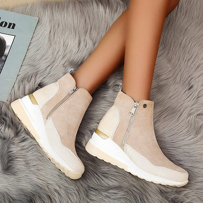 Botines Con Cremallera Doble Para Mujer | Ideal Para Uso Diario Y Temporada Fría
