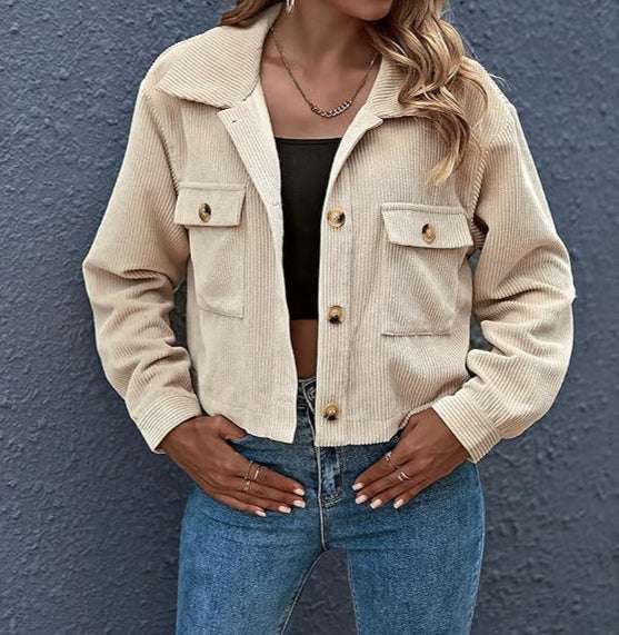 Chaqueta de Entretiempo con Cuello de Solapa para Mujer | Ideal para Uso Diario y Contextos Profesionales