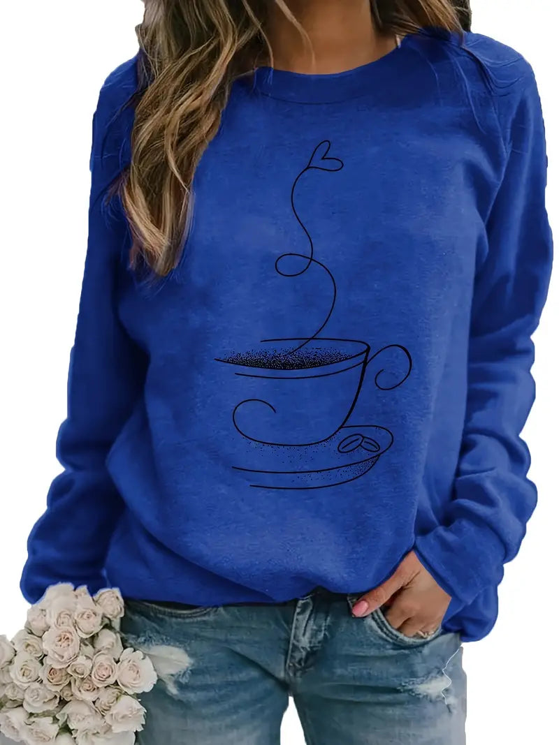 Sudadera con Estampado Frontal y Corte Holgado para Mujer | Ideal para Uso Diario o Momentos de Ocio