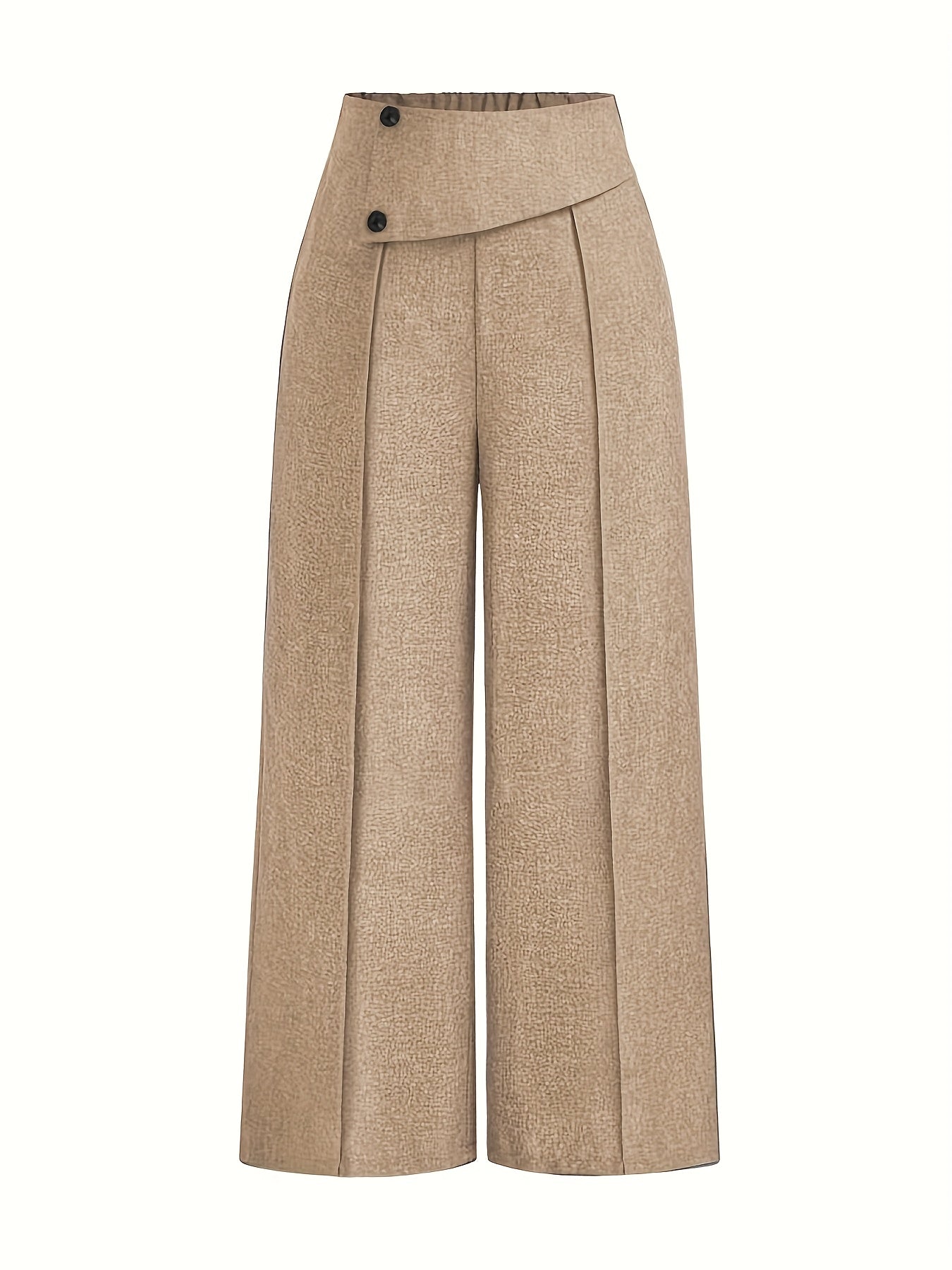 Pantalón De Talle Alto Con Piernas Anchas Y Pliegues Frontales Para Mujer | Ideal Para Uso Diario O Profesional