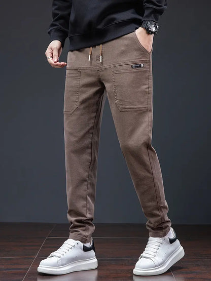 Pantalón De Jogging Con Cintura De Cordón Y Corte Ligeramente Ajustado Para Hombre | Ideal Para Uso Diario