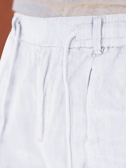 Pantalón Casual de Corte Amplio con Cintura Elástica y Cordón para Hombre | Ideal para Uso Diario