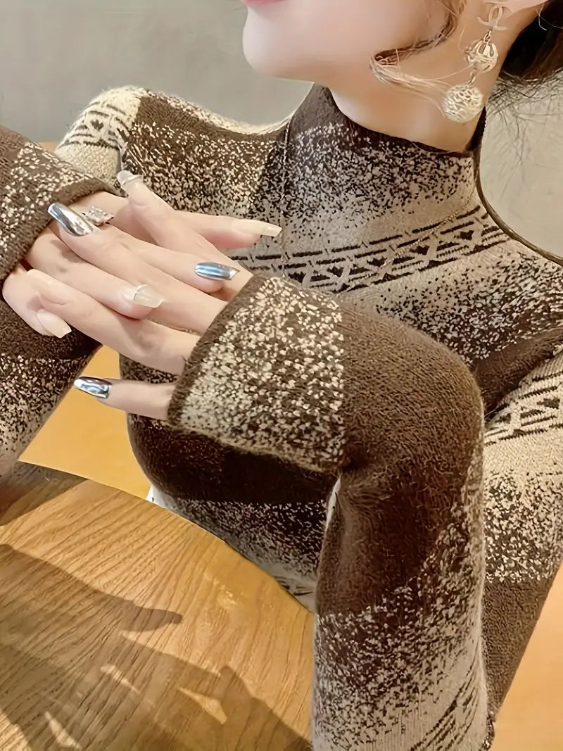 Jersey De Punto Con Diseño De Rayas Para Mujer | Ideal Para Uso Diario