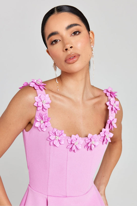 Vestido Mini Con Estampado Floral Y Escote Cuadrado Para Mujer | Ideal Para Eventos Y Salidas Nocturnas