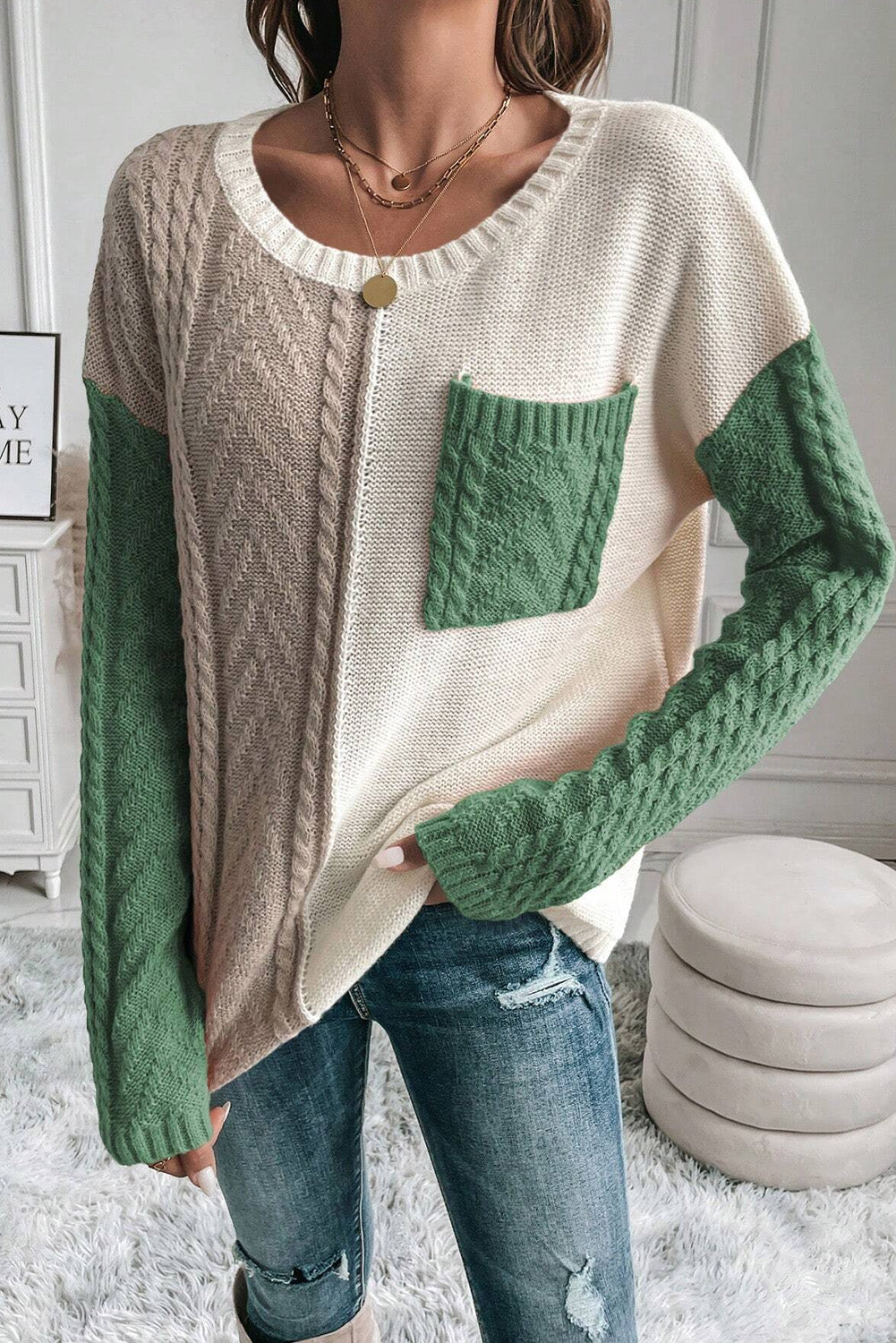 Jersey Con Diseño Color Block Y Mangas Largas Para Mujer | Ideal Para Uso Diario