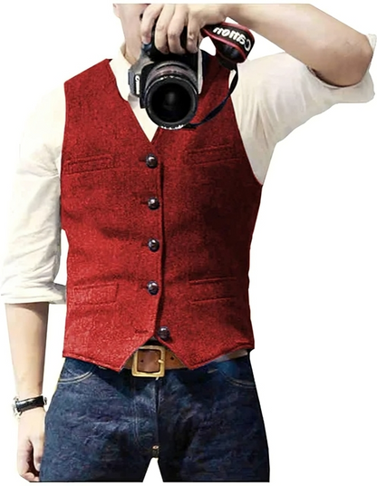 Chaleco Vaquero con Cuello en V y Corte Recto para Hombre | Ideal para Uso Diario
