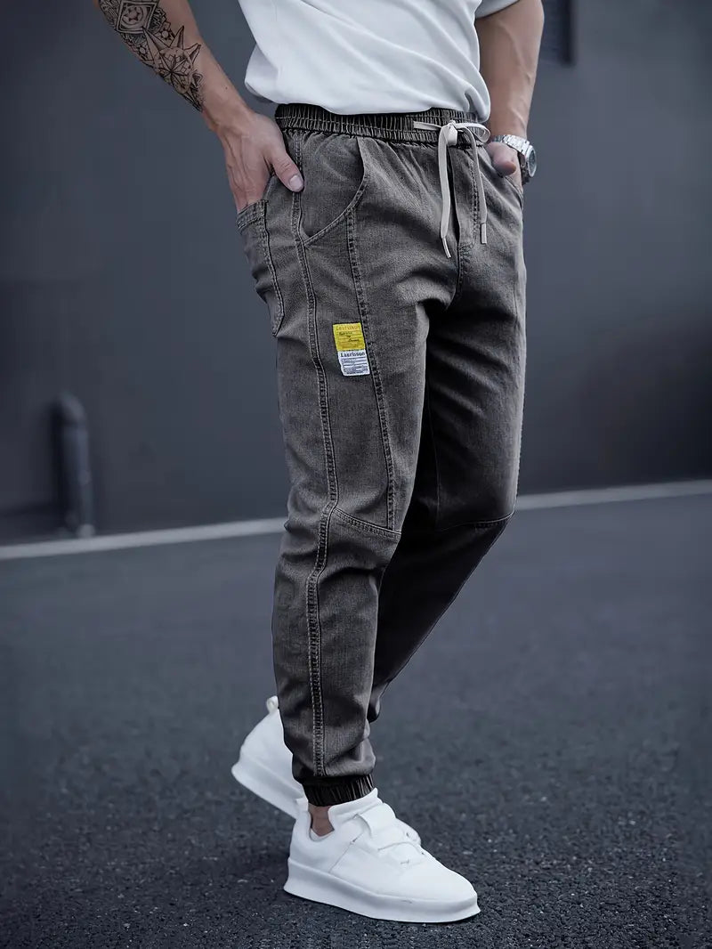 Pantalón Tobillero con Cintura Elástica y Cordón para Hombre | Ideal para Uso Diario