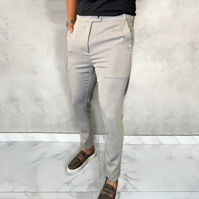 Pantalón Con Corte Ajustado Y Ajustadores Laterales Para Hombre | Ideal Para Uso Profesional E Informal
