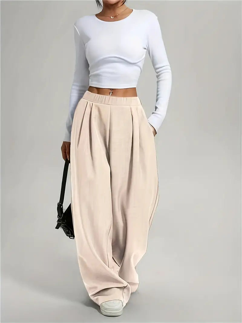 Pantalón Ancho de Cintura Alta para Mujer | Ideal para Uso Diario y Salidas