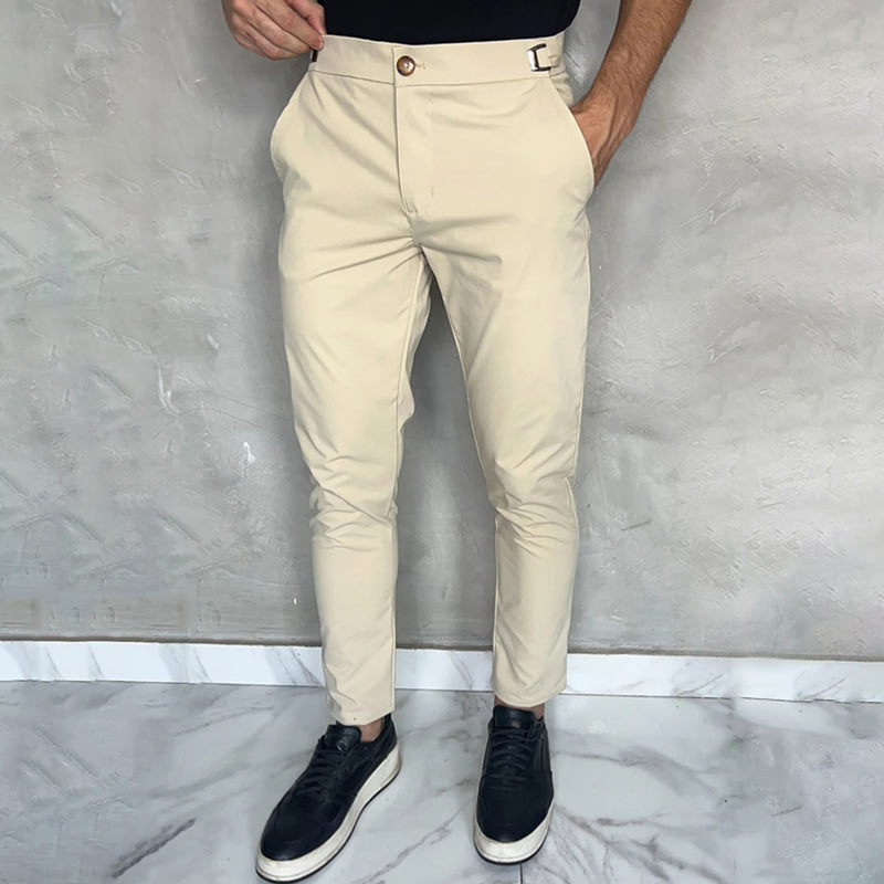 Pantalón Slim con Cierre de Botón y Bolsillos para Hombre | Ideal para Uso Diario