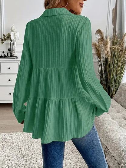Camisa Con Cierre De Botones Y Corte Fluido Para Mujer | Ideal Para Oficina Y Uso Diario