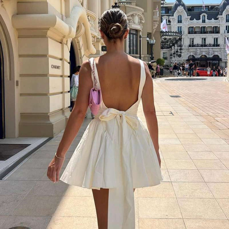 Vestido Corto Con Tirantes Finos Y Escote Cuadrado Para Mujer | Ideal Para Uso Diario Y Verano