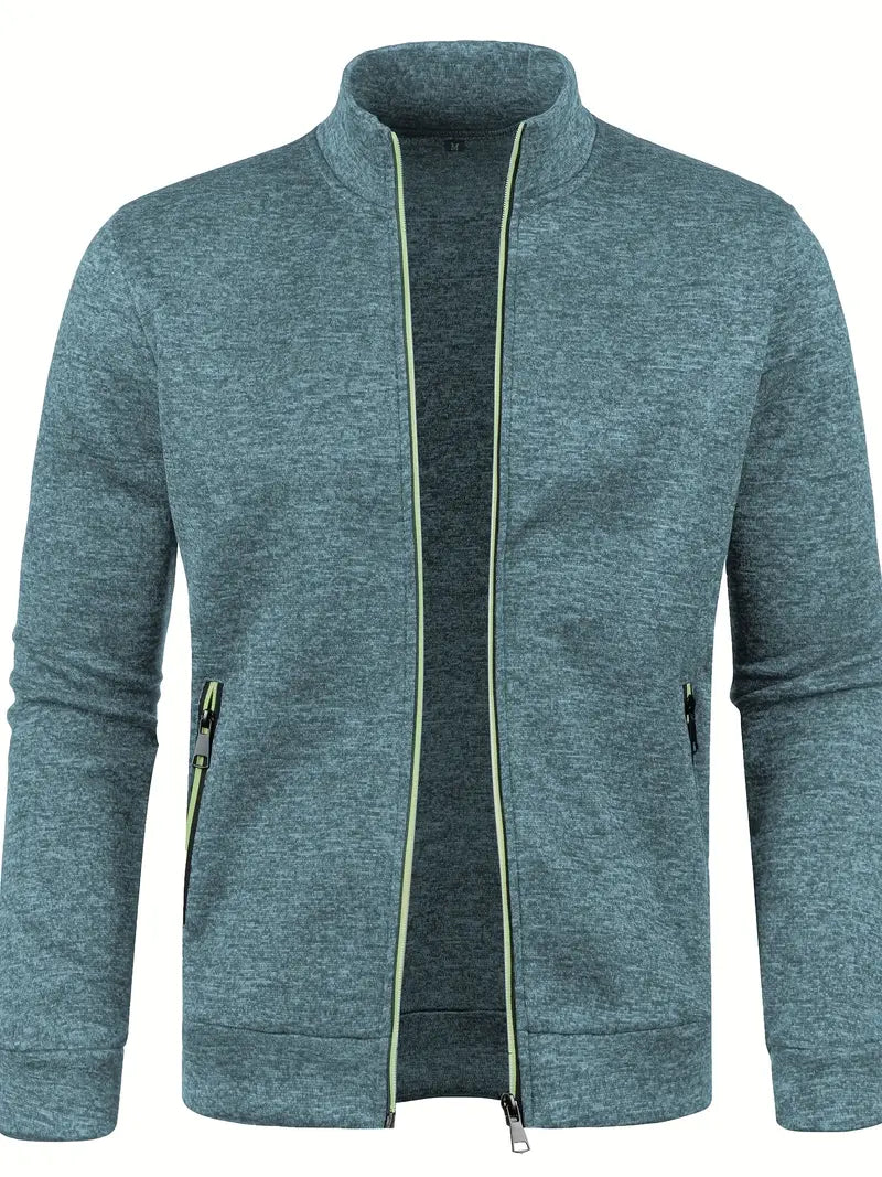 Chaqueta con Cierre de Cremallera y Cuello Alto para Hombre | Ideal para Actividades Deportivas