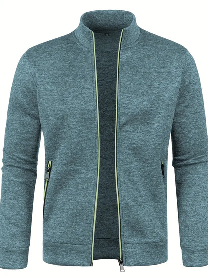 Chaqueta con Cierre de Cremallera y Cuello Alto para Hombre | Ideal para Actividades Deportivas