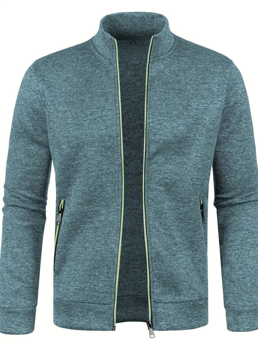 Chaqueta con Cierre de Cremallera y Cuello Alto para Hombre | Ideal para Actividades Deportivas
