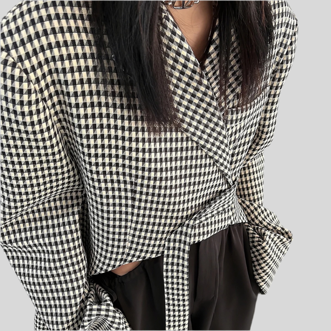 Blazer Con Motivo Príncipe De Gales Para Mujer | Ideal Para Uso Profesional Y Diario