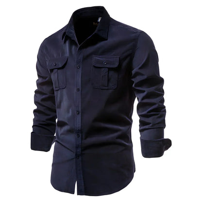 Camisa De Color Liso Con Corte Slim Fit Para Hombre | Ideal Para Uso Diario
