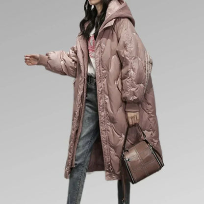 Abrigo Largo Acolchado Con Capucha Para Mujer | Ideal Para Otoño E Invierno