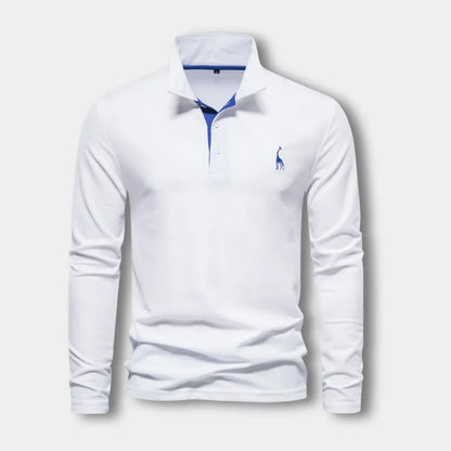 Polo De Manga Larga Con Cuello Abierto Y Cierre De Tres Botones Para Hombre | Ideal Para Uso Diario Y Actividades Informales