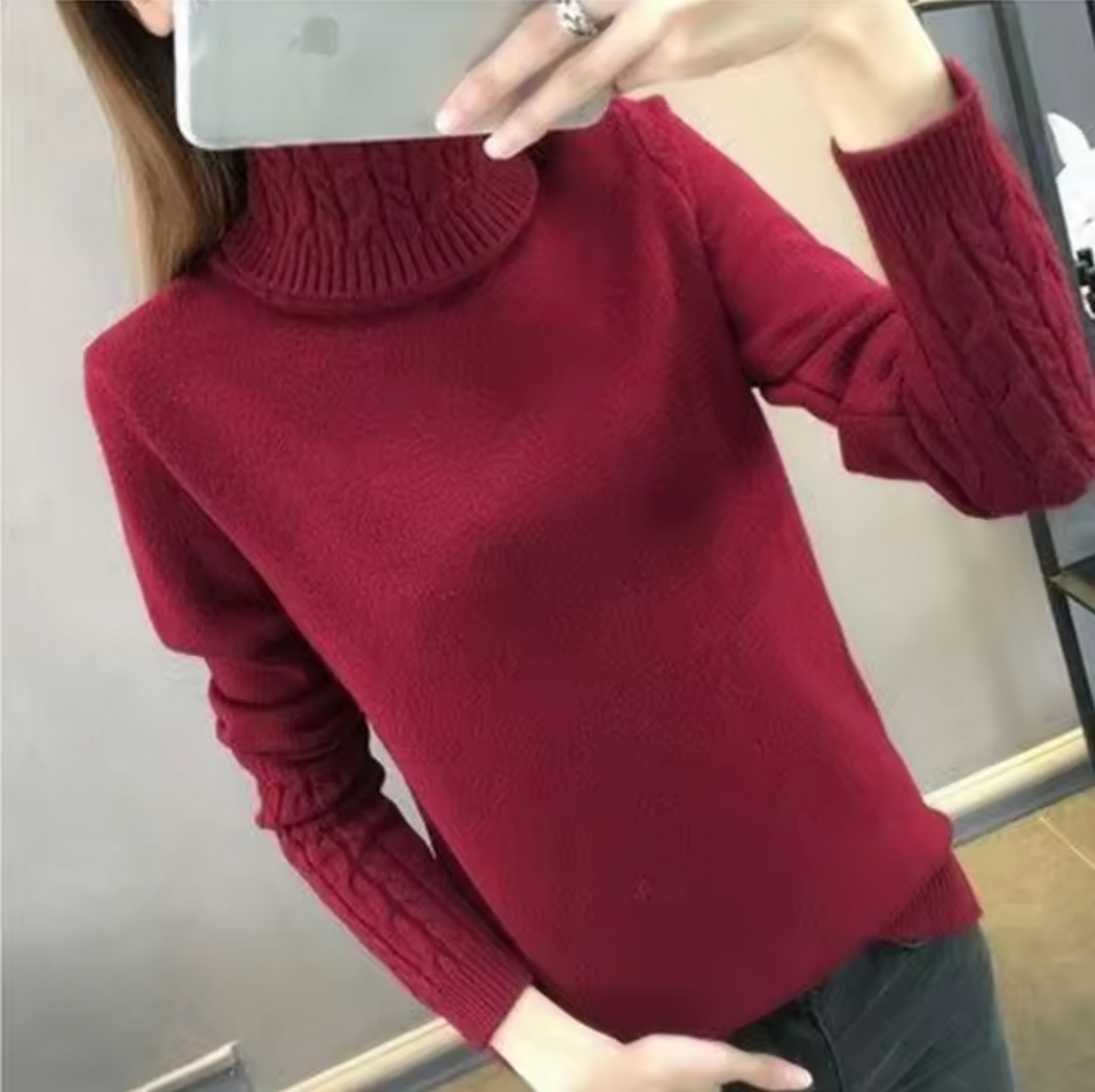 Pulóver de Cuello Alto con Mangas Largas para Mujer | Ideal para Temporada Fría
