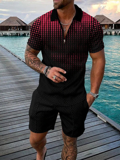 Conjunto de Polo con Cremallera y Short para Hombre | Ideal para el Verano