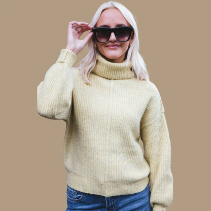 Jersey de Cuello Alto con Detalles de Cordones para Mujer | Ideal para Otoño e Invierno