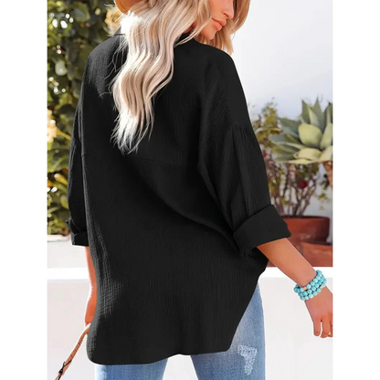 Camisa Con Corte Recto Y Mangas Largas Para Mujer | Ideal Para Uso Diario Y Profesional
