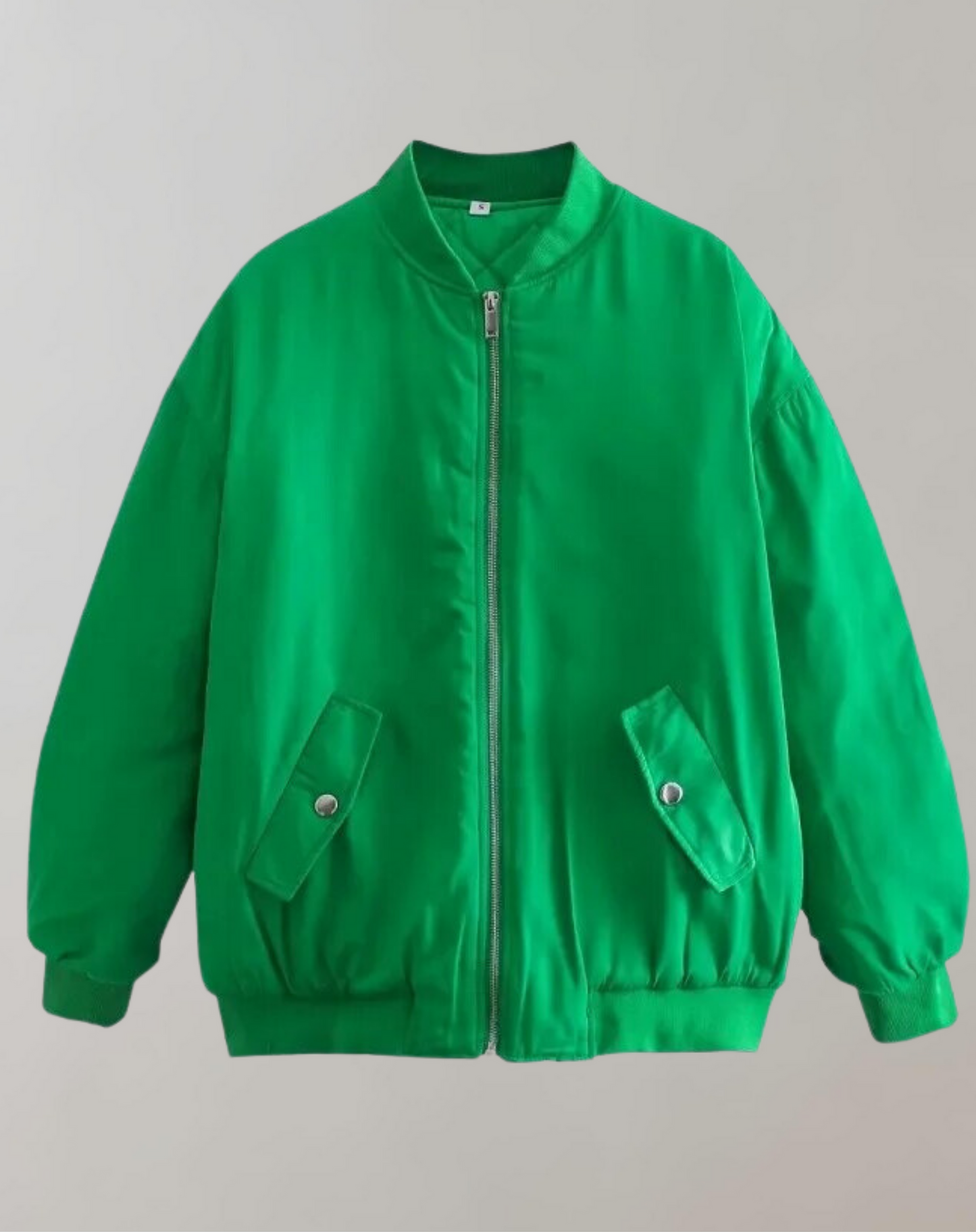 Chaqueta Bomber Con Bolsillos De Cremallera Y Cuello Alto Para Mujer | Ideal Para Uso Diario Y Entretiempo