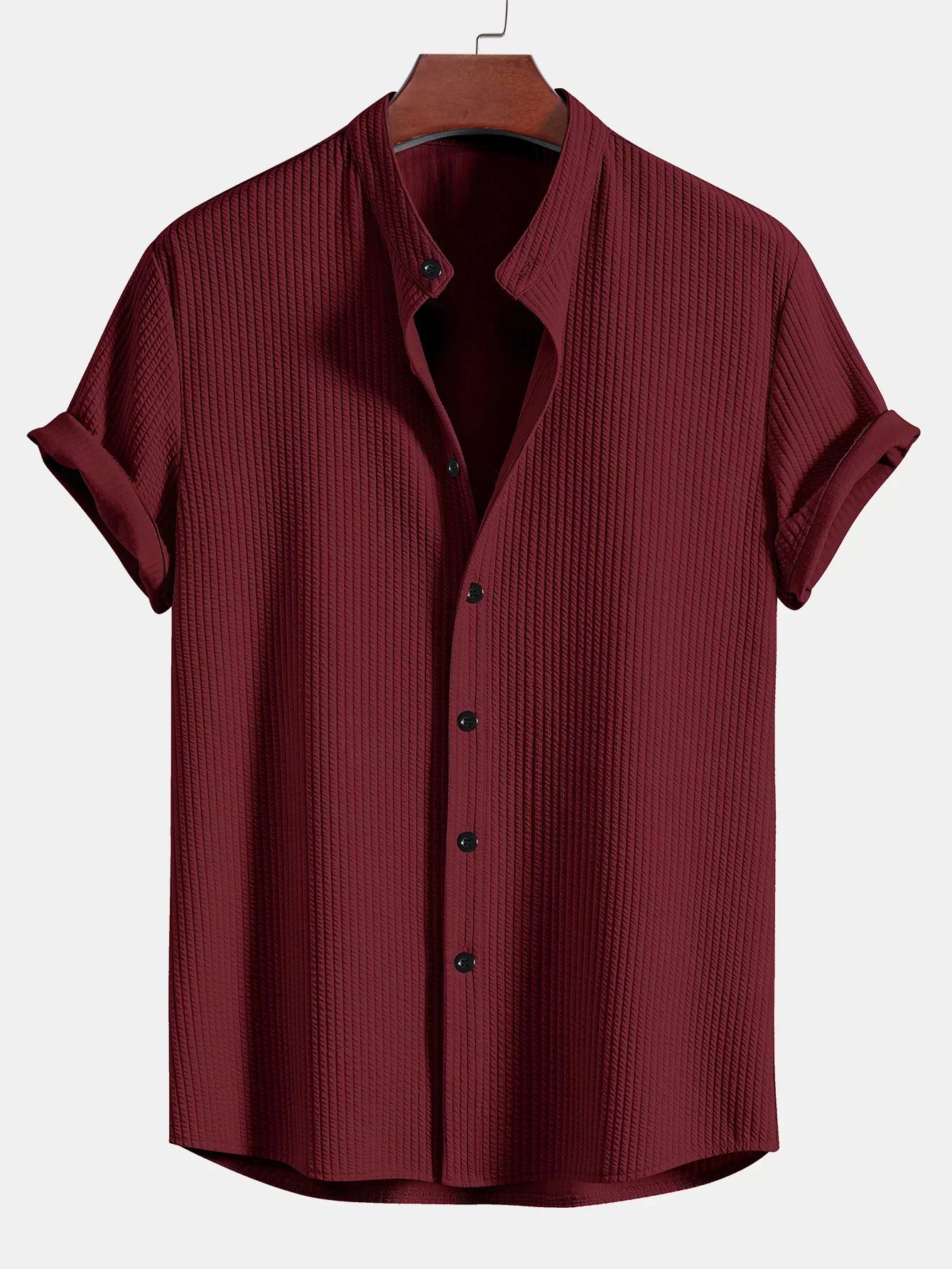 Camisa de Cuello Alto de Corte Recto para Hombres | Ideal para Uso Diario y Profesional