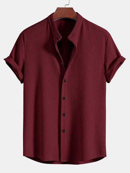 Camisa de Cuello Alto de Corte Recto para Hombres | Ideal para Uso Diario y Profesional