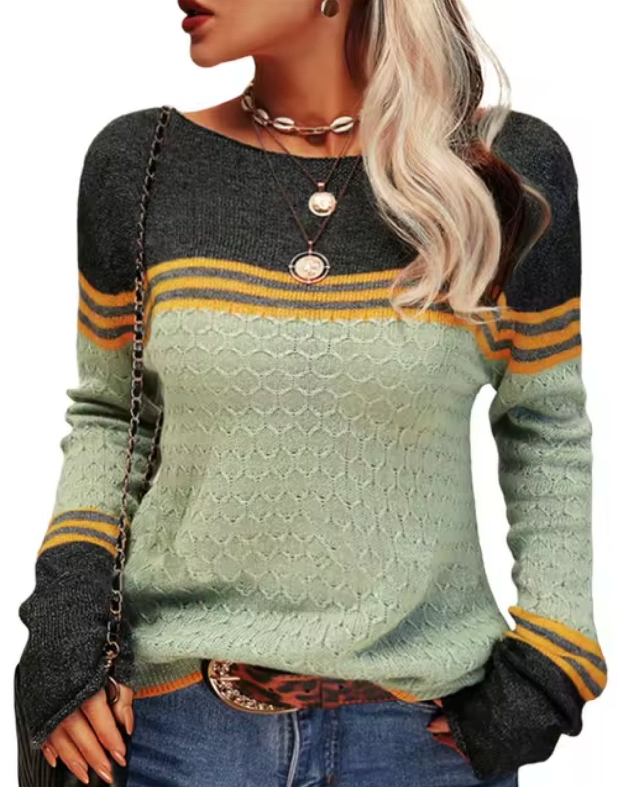 Suéter De Punto De Corte Ajustado Para Mujer | Ideal Para Uso Diario
