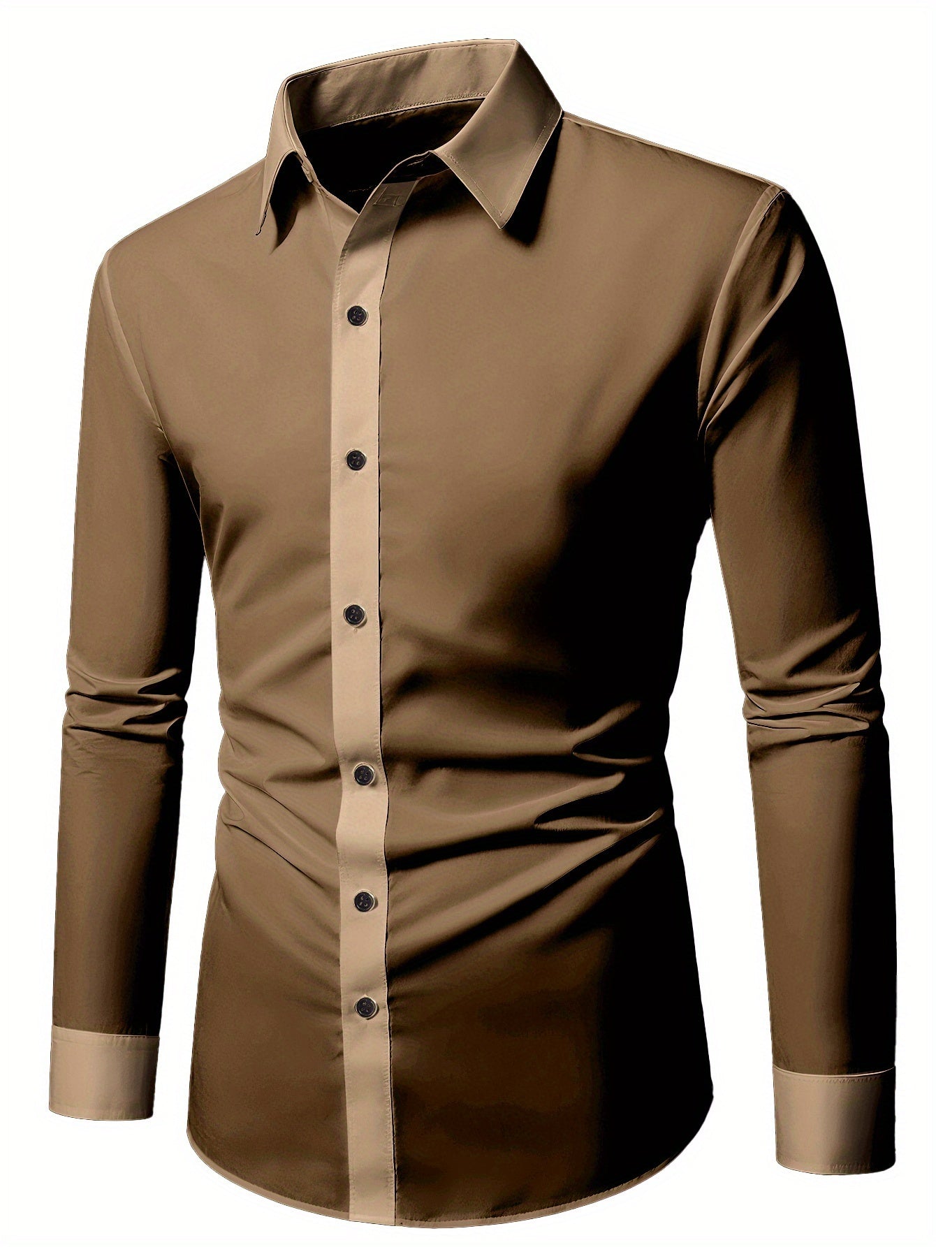 Camisa de Manga Larga con Cierre de Botones para Hombre | Ideal para Uso Diario y Todas las Estaciones