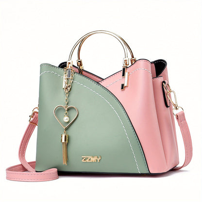 Bolso de Mano con Compartimento Principal y Detalles Color Block para Mujer | Ideal para Uso Diario