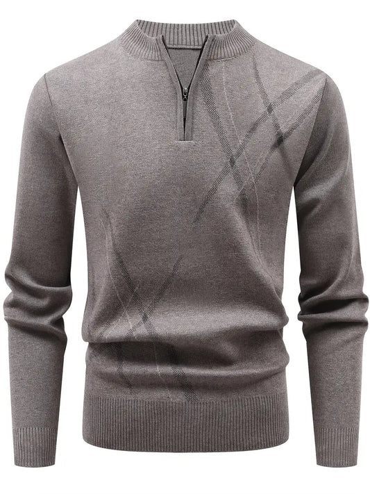 Jersey Ajustado Con Media Cremallera Frontal Y Cuello Redondo Para Hombres | Ideal Para Uso Diario E Informal